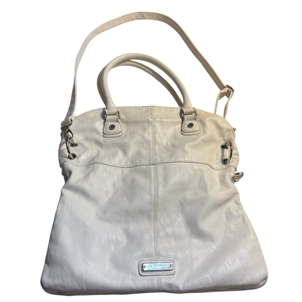 Steve Madden Elegant Cream Shoulder Bag Crossbody Strap Silver-tone Hardware